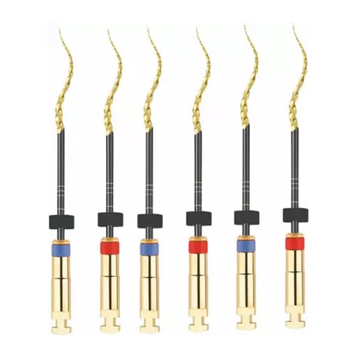 Micro Mega Hero Gold Rotary Files -25mm (Pack of 6)