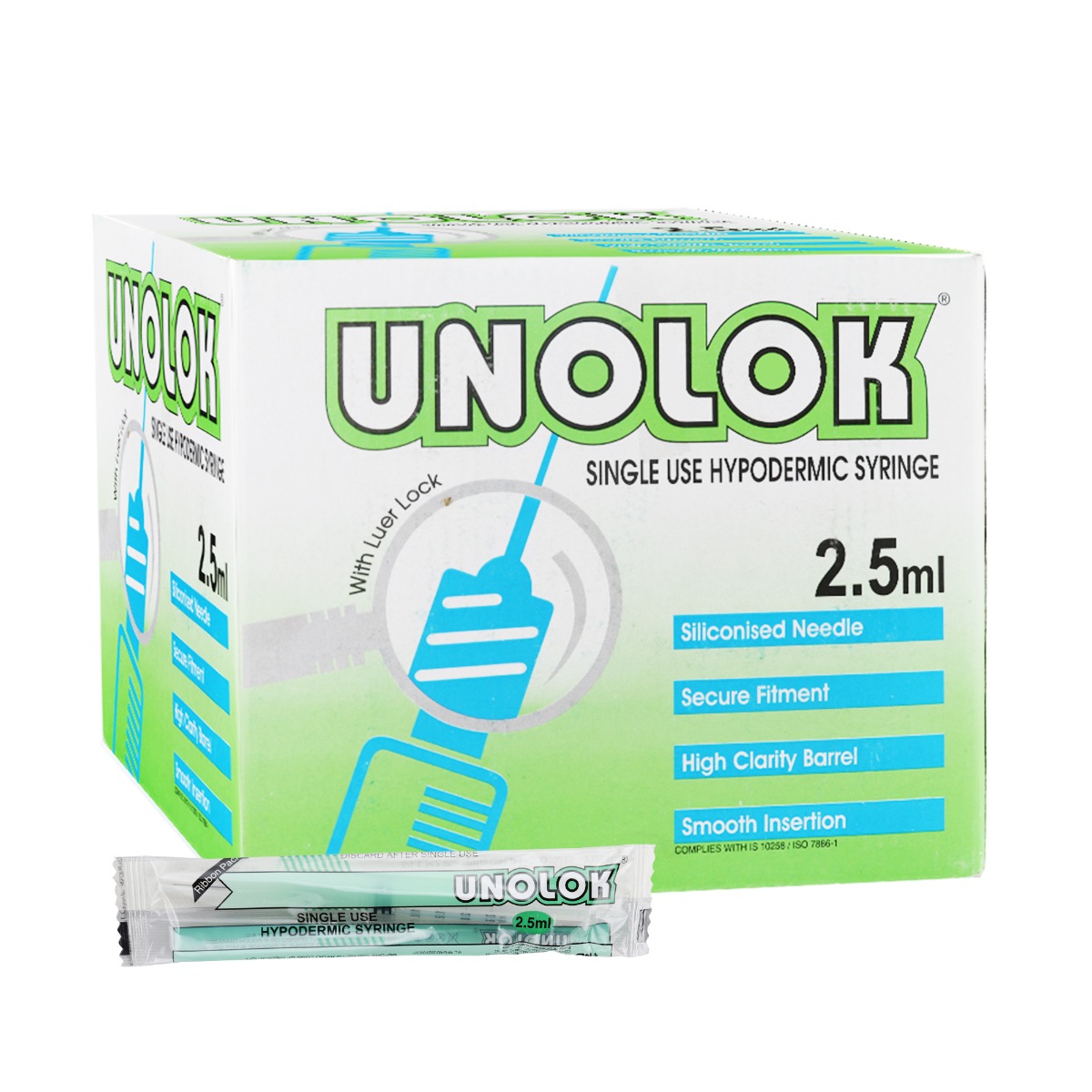 HMD Unolok Syringe 2.5ml | 24 Gauge | 1 Inch Needle