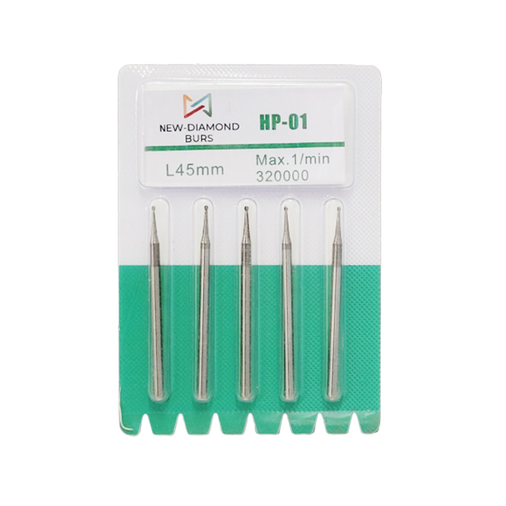 NewDiamond Round Carbide Straight Handpiece Burs (Pack of 5)