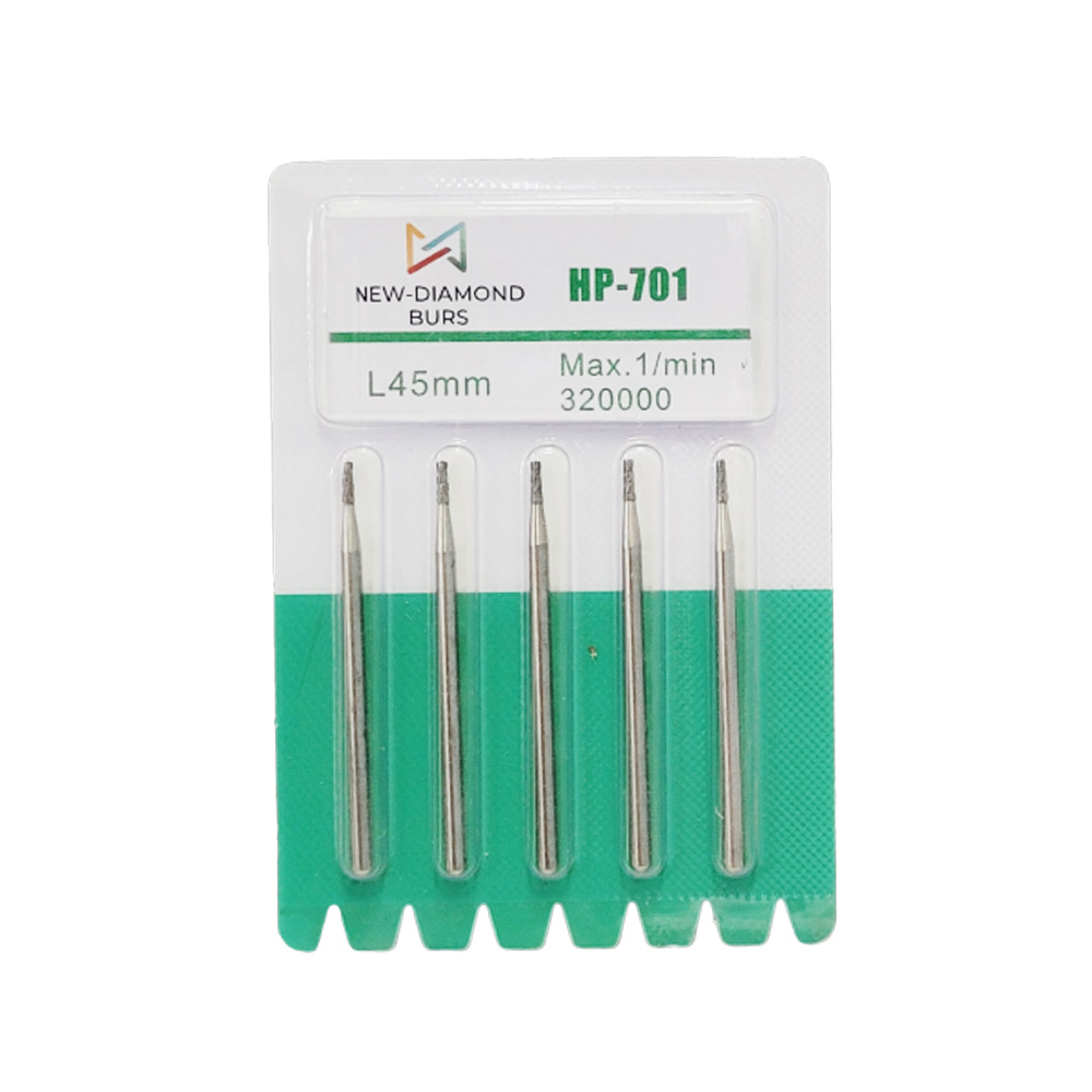 NewDiamond Cross-Cut Taper Fissure Carbide Straight Handpiece Burs (Pack of 5)