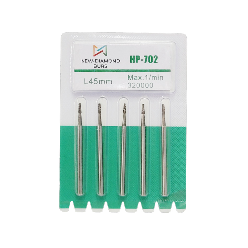 NewDiamond Cross-Cut Taper Fissure Carbide Straight Handpiece Burs -702 (Pack of 5)    