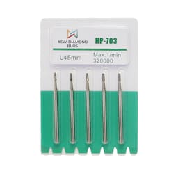 NewDiamond Cross-Cut Taper Fissure Carbide Straight Handpiece Burs (Pack of 5) - 7