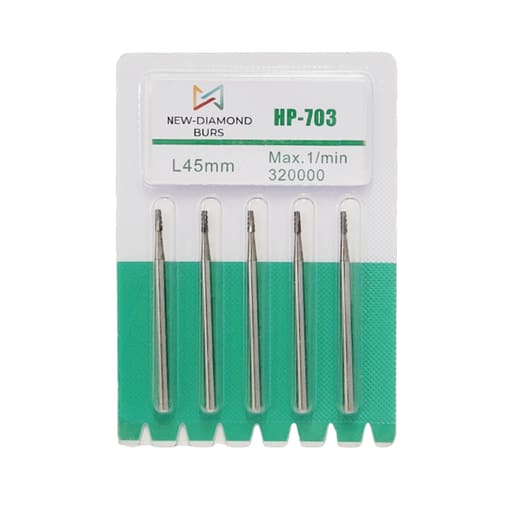 NewDiamond Cross-Cut Taper Fissure Carbide Straight Handpiece Burs (Pack of 5)