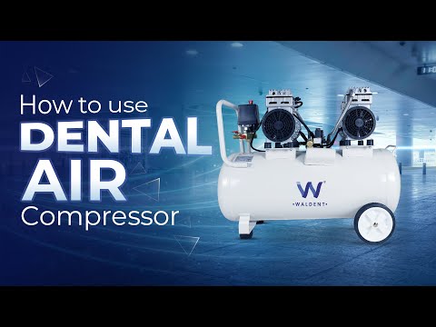 Waldent Double Head Dental Air Compressor Oil Free 2 Hp - Cylindrical Tank (WAC-200-DH-CT) - 2