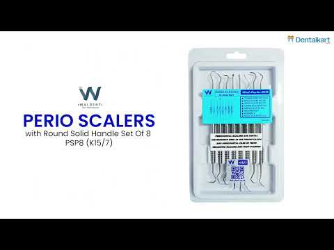 Waldent Perio Scalers With Round Solid Handle Set Of 8 - PSP8 (K15/7) - 2