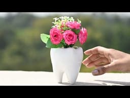 iDENTical Tooth shaped Flower Pot - MD-118 White - 2