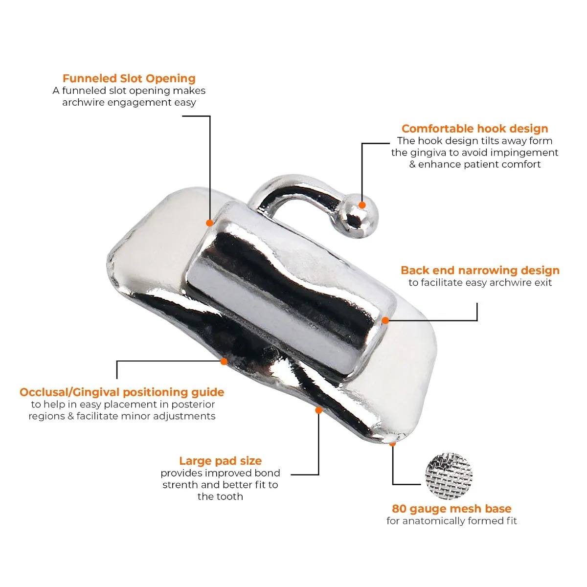 Koden 1st Molar Bondable Buccal Tubes (Pack of 4)