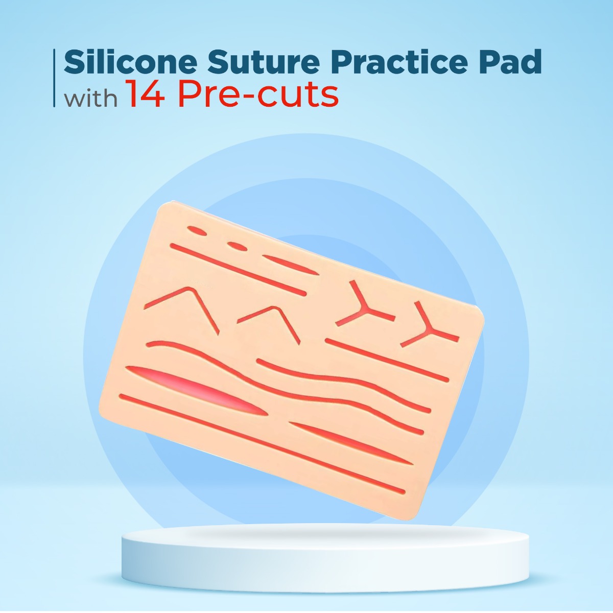 iDENTical Silicone Suture Practice Pad with 14 Pre-cuts