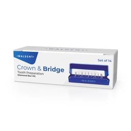 Waldent Crown & Bridge Tooth Preparation Diamond Bur Kit (Set of 14) - 11