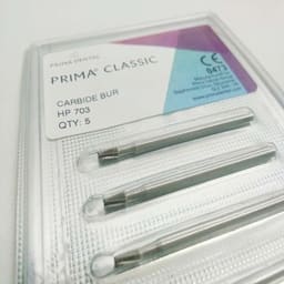 Prima Dental Carbide Straight Handpiece Taper Fissure Burs (Set Of 5 Burs) - 6