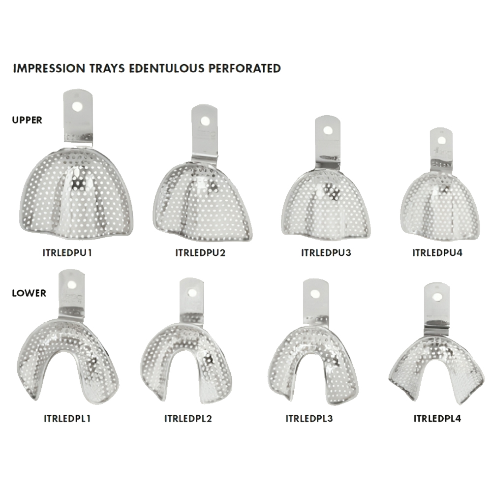 Oracraft Impression Tray Edentulous Perforated Kit Set of 8 - ITRLEDPP8