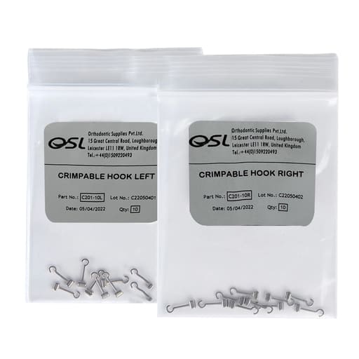 OSL Crimpable J Hooks - 0.022 (Pack Of 10)