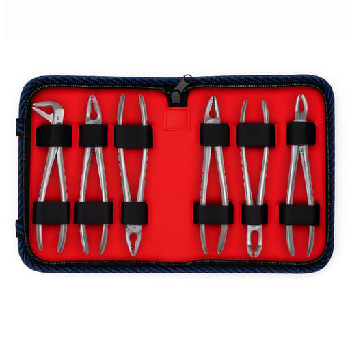 Waldent Atraumatic Extraction Instruments Forceps Kit Set of 6 - Coarse Serrations K1/5