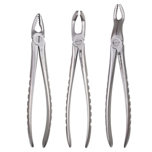 Waldent Atraumatic Extraction Instruments Forceps Kit Set of 6 - Coarse Serrations K1/5