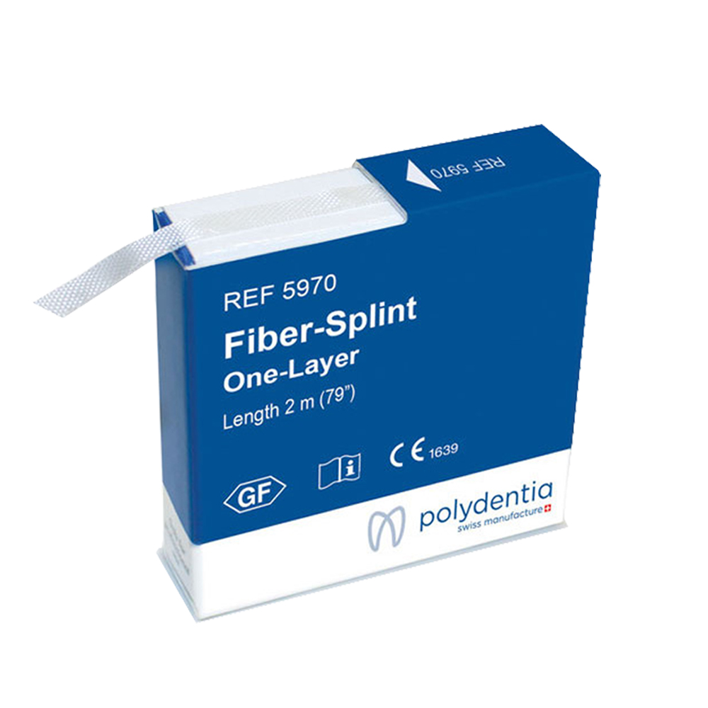 Polydentia Fiber-Splint With 5 Clips - One Layer 4mm x 2m 
