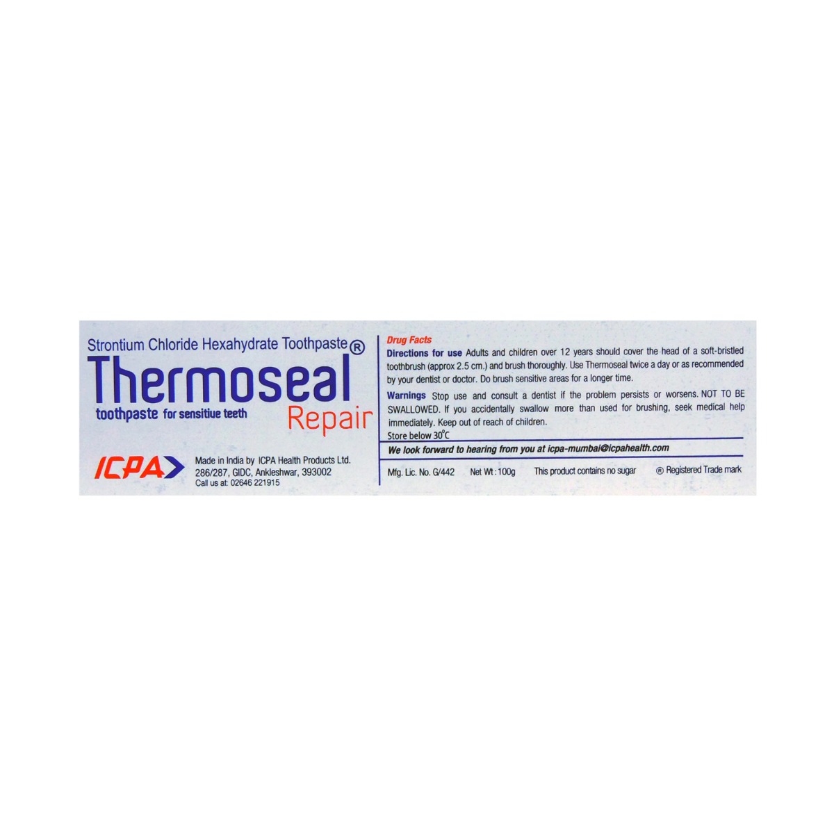 ICPA Thermoseal Repair Toothpaste For Sensitive Teeth