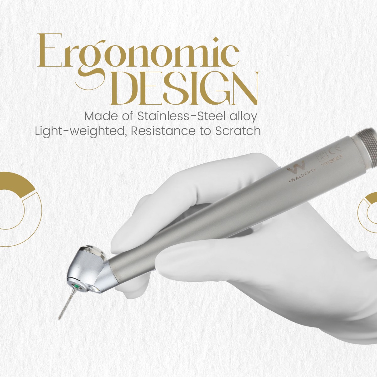 Waldent Premium Plus 45 Degree Airotor Handpiece And Cartridge 