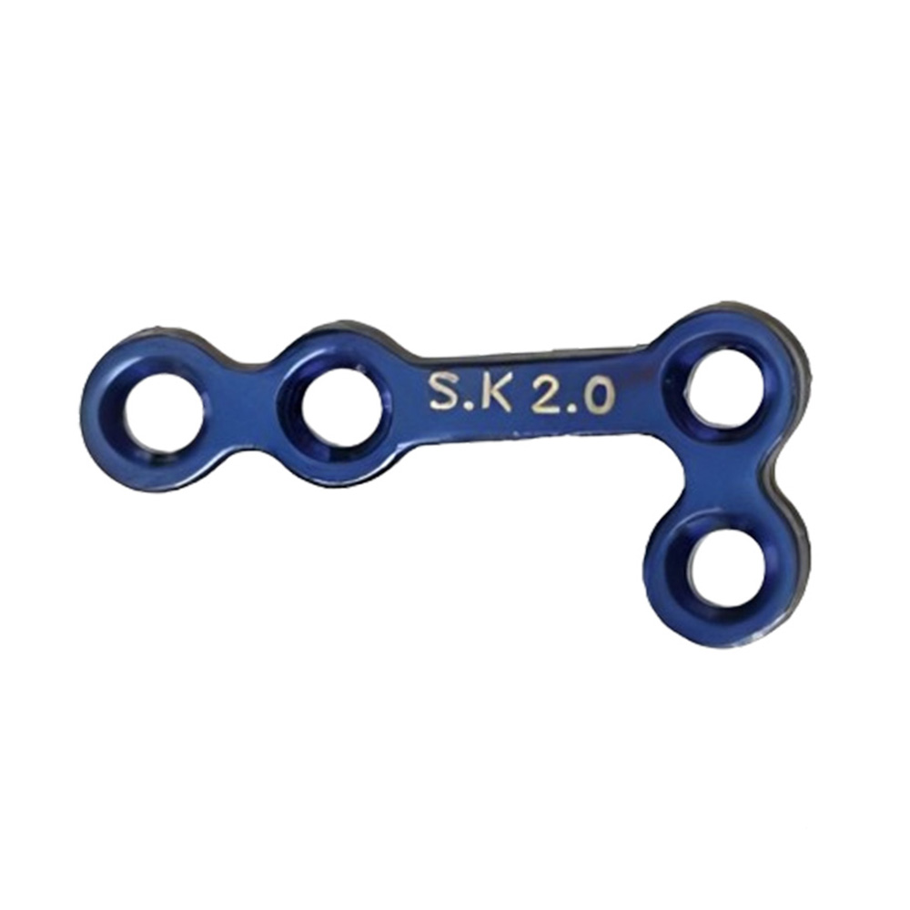 SK Surgicals Titanium Mini Bone Plates L Shape 90° With Gap - Left 2mm (4 Holes) 200.420TL