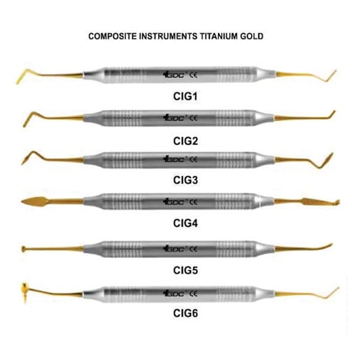 GDC Composite Instrument Gold Titanium Set Of 6 (CIGP6) #6