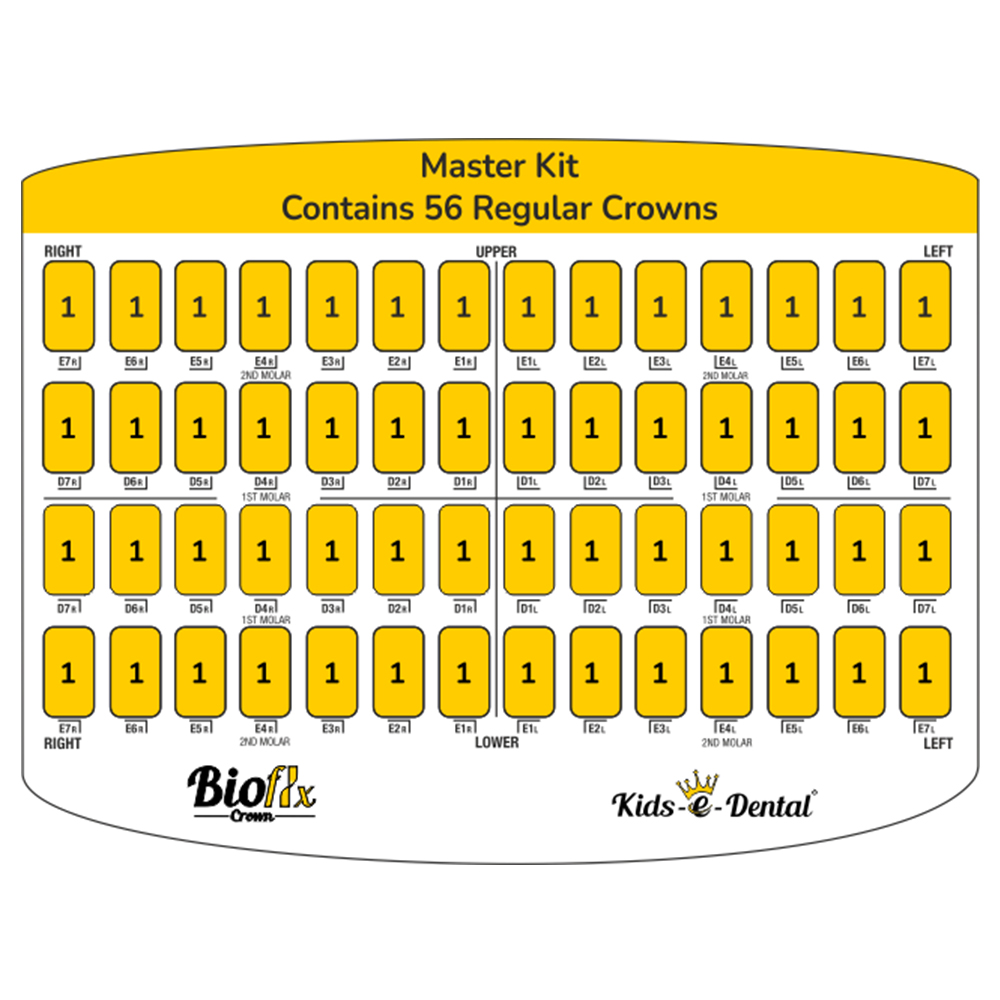 Kids-e-Dental Bioflx Posterior Crown Master Kit (56 Crowns)