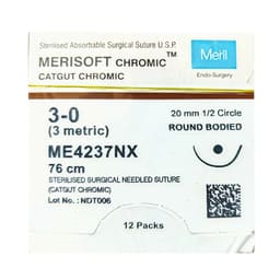 Meril Merisoft Chromic #3-0 Catgut Suture - 3