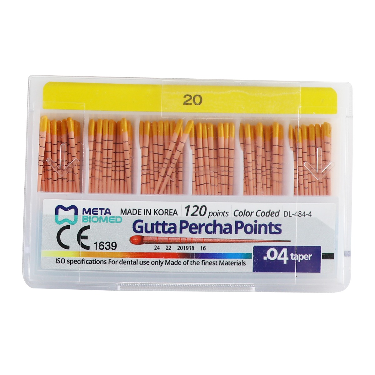 Meta Gutta Percha Points Special Taper - 4% (Pack of 120)