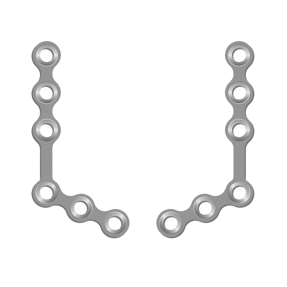 SK Surgicals SS Mini Bone Plates L Shape 120° With Gap - 2mm