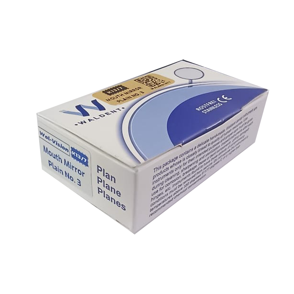 Waldent Mouth Mirror Tops Plain #3 Pack Of 12 (K13/7)