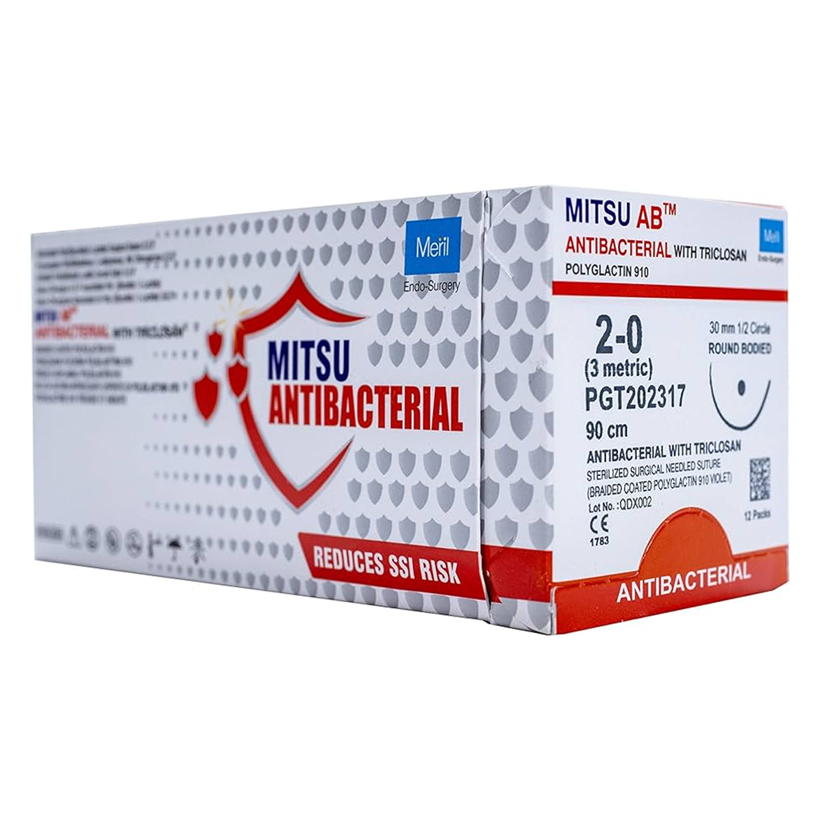 Meril Mitsu AB #2-0 Polyglactin 910 Suture With Triclosan