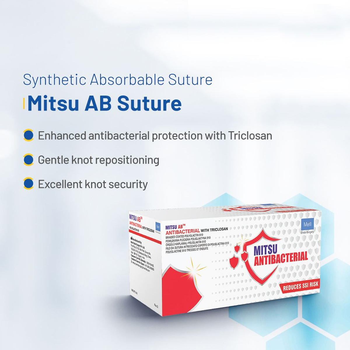 Meril Mitsu AB #2-0 Polyglactin 910 Suture With Triclosan