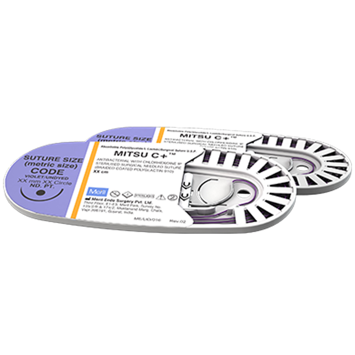 Meril Mitsu C+ #3-0 Polyglactin 910 Suture with Chlorhexidine (PGP30 2437) - Pack of 12