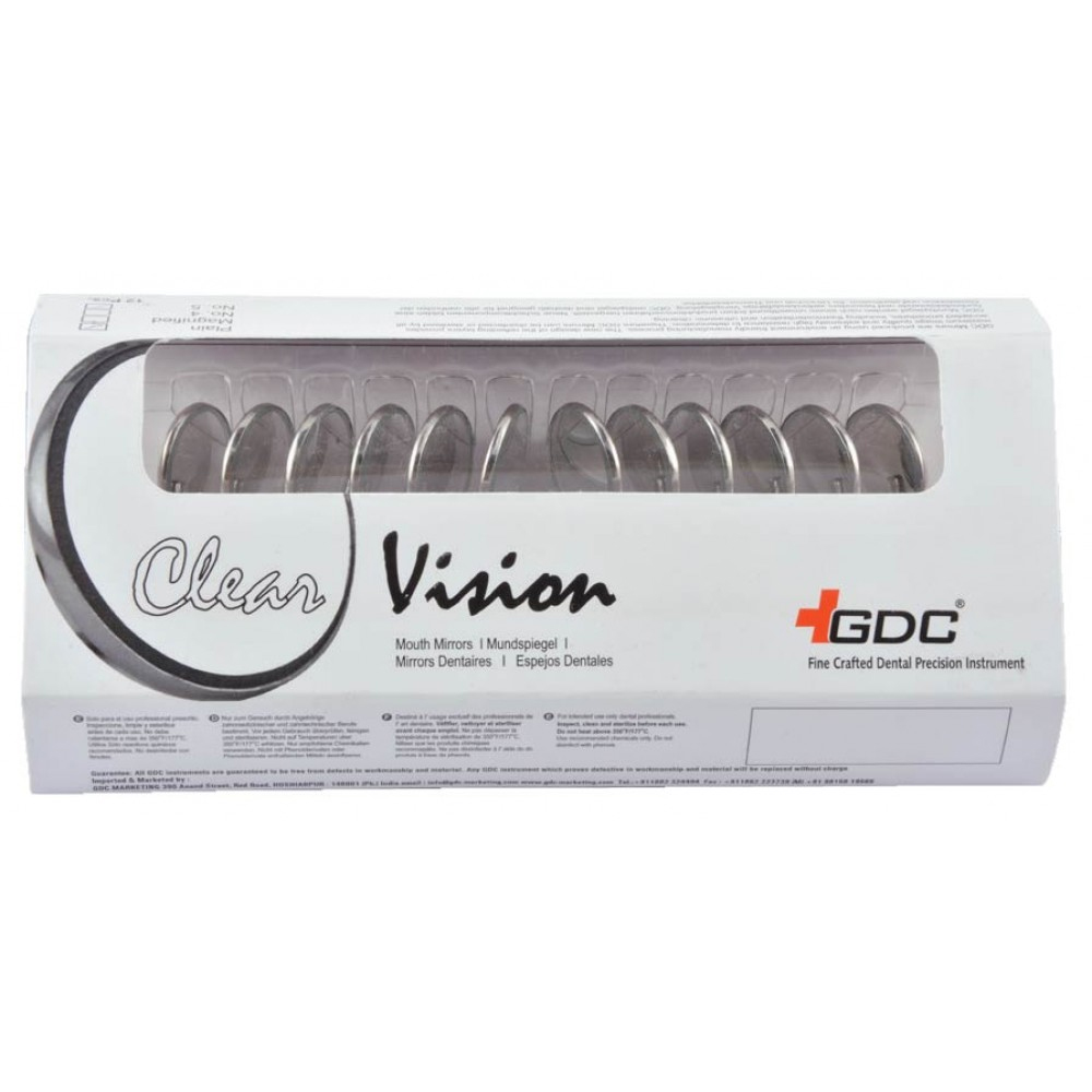 GDC Mouth Mirror Tops Magnified Pack Of 12 - 5 (Mmtm5)