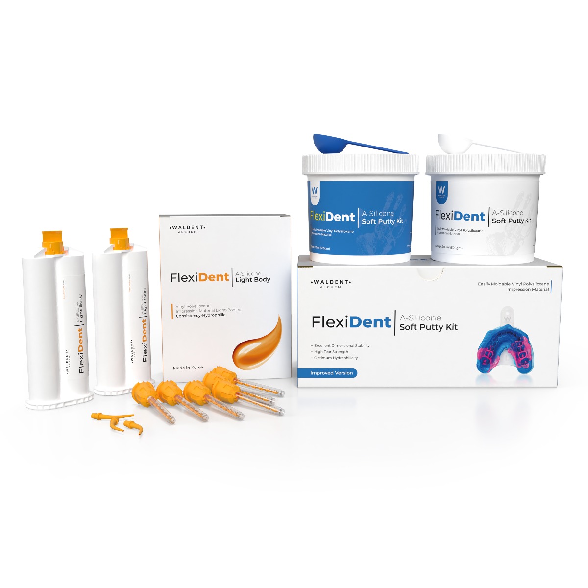 Waldent Flexident A-Silicone Soft Putty kit       