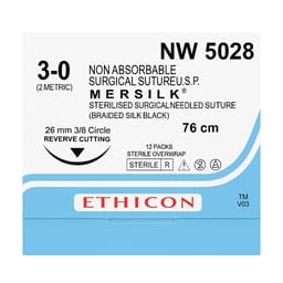 Ethicon Mersilk #3-0 Black Braided Suture