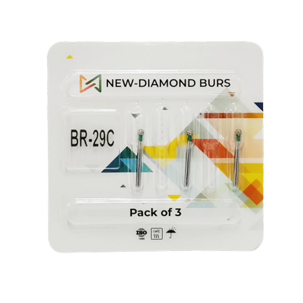 NewDiamond Ball Round FG Diamond Bur BR-29C (Pack Of 3)