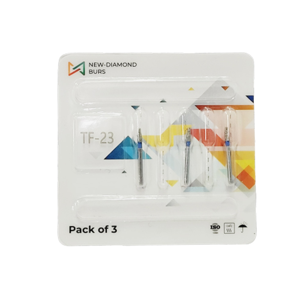 NewDiamond Taper Fissure FG Diamond Bur TF-23 ( Pack Of 3)