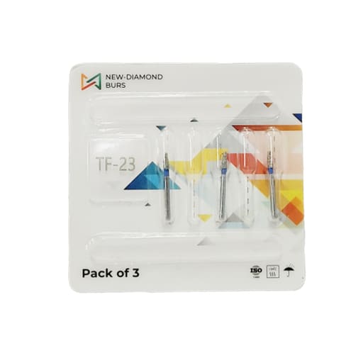 NewDiamond Taper Fissure FG Diamond Bur TF-23 ( Pack Of 3)