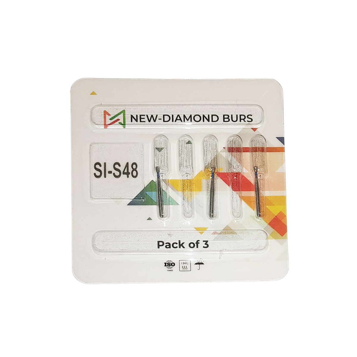 NewDiamond Single Inverted Cone FG Diamond Bur SI-S48 (Pack Of 3)