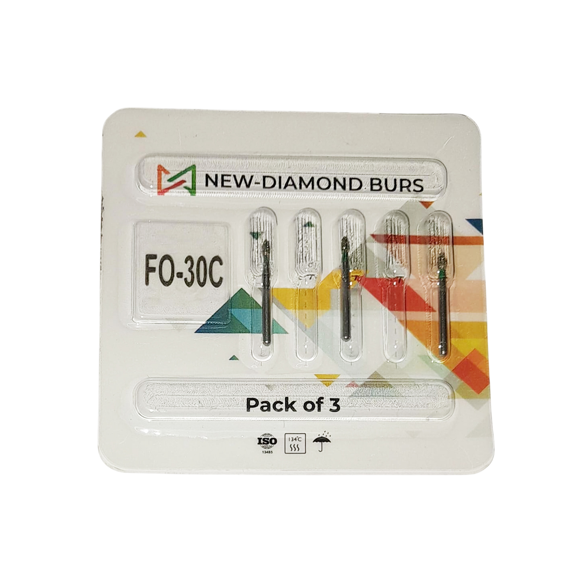 NewDiamond Flame Ogival FG Diamond Bur FO-30C (Pack Of 3)