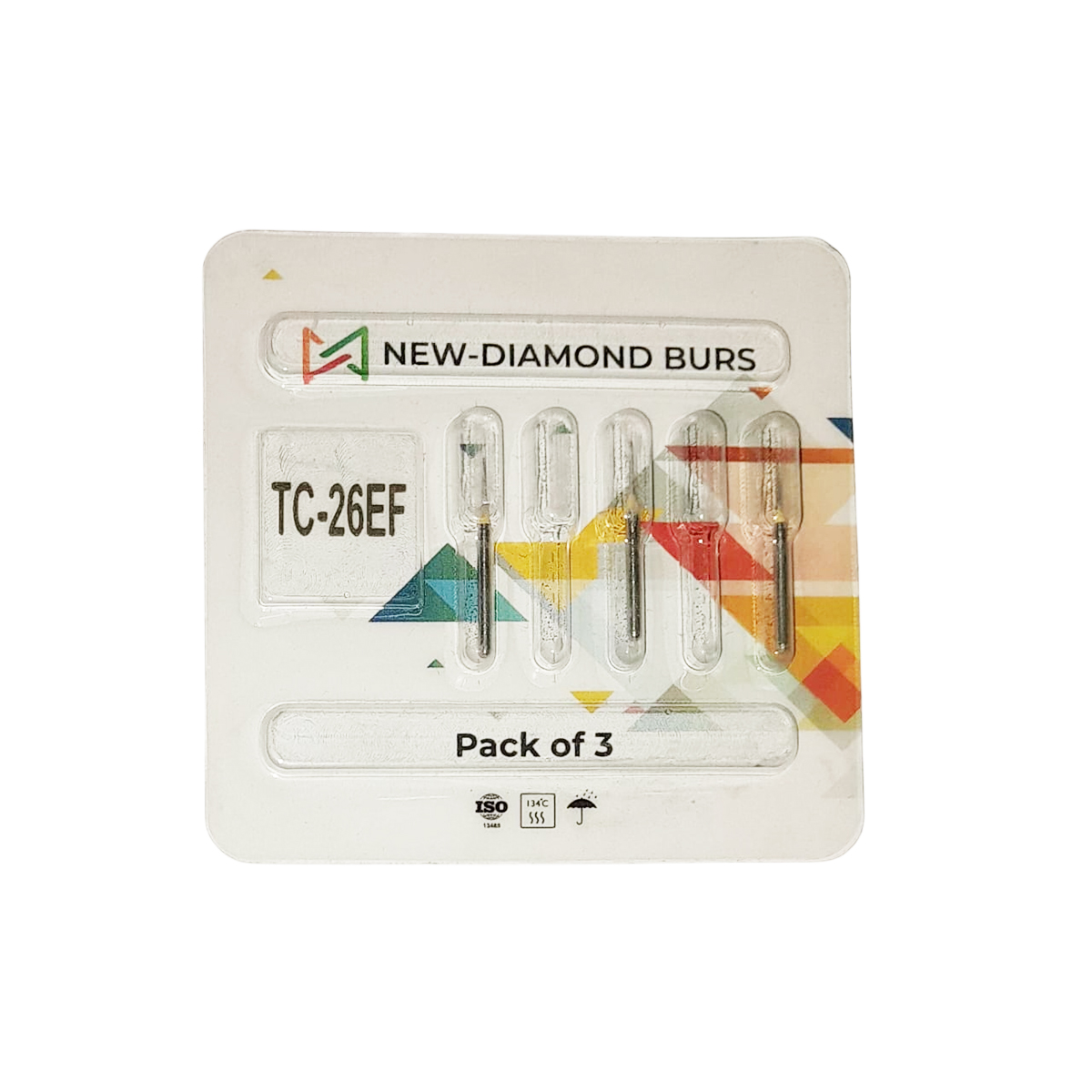 NewDiamond Tapered Cone FG Diamond Bur TC-26EF (Pack Of 3)