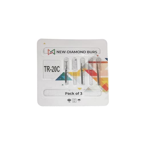 NewDiamond Tapered Round FG Diamond Bur TR-20C (Pack Of 3)