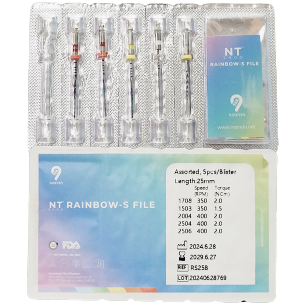 NT Rainbow S Assorted NiTi Rotary Files - 25mm (Assorted 25/6)