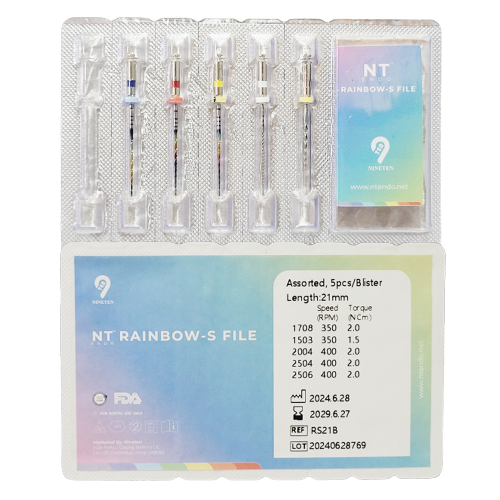 NT Rainbow S Assorted NiTi Rotary Files - 21mm (Assorted with 30/4)