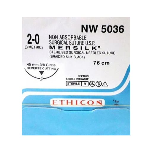 Ethicon Mersilk #2-0 Black Braided Suture
