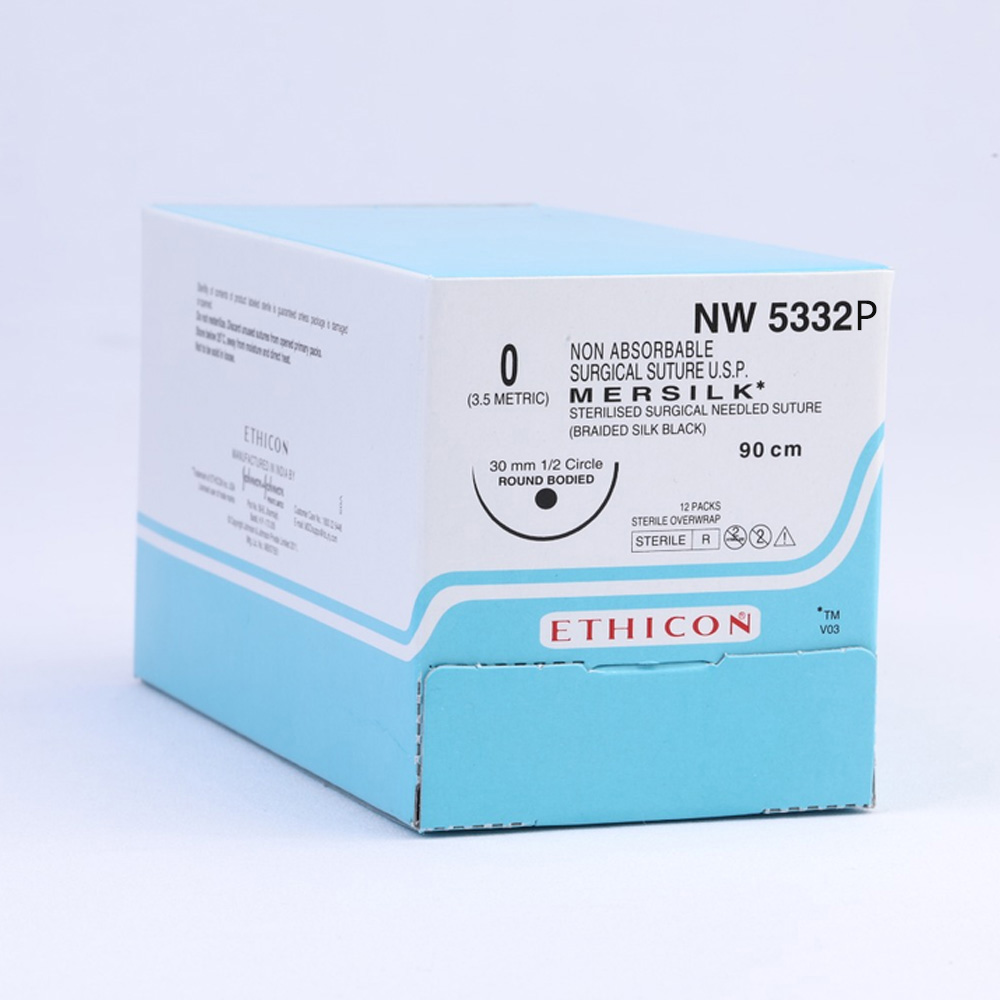 Ethicon Mersilk #0 Black Braided Suture