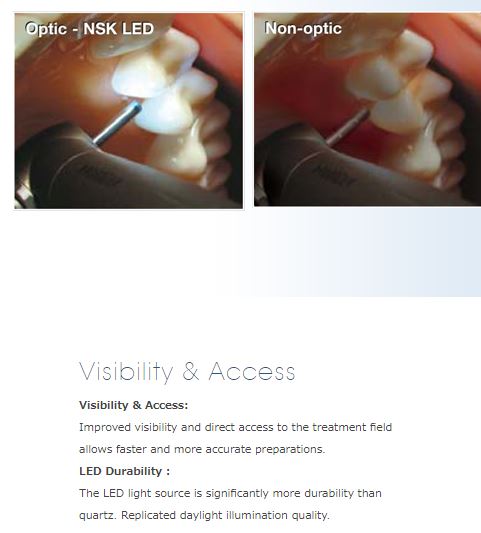 NSK Dyna LED Airotor Handpiece and Cartridges