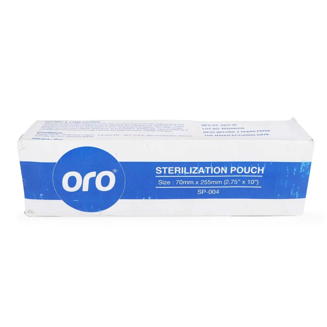 Oro Self Sealing Sterilization Pouches - 2.75" X 10" (70 x 255mm)