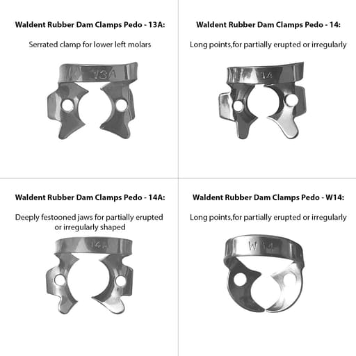 Waldent Rubber Dam Clamps Pedo
