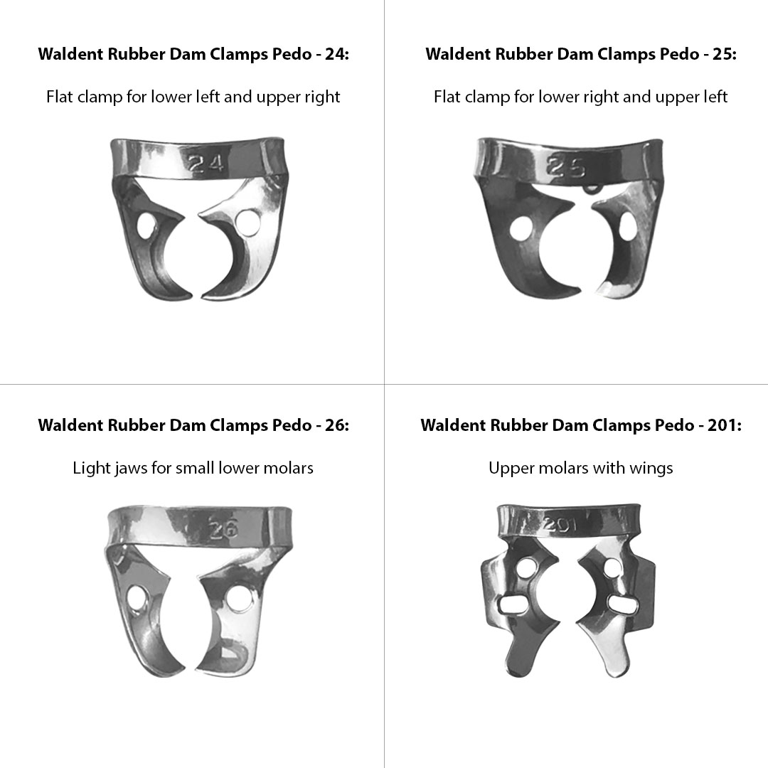 Waldent Rubber Dam Clamps Pedo