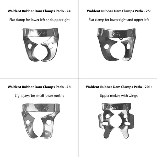 Waldent Rubber Dam Clamps Pedo